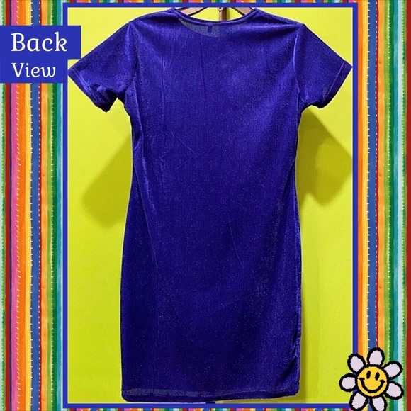 NWOT JRS XL VELOUR STRETCH MINI DRESS SHIMMERY SAPPHIRE BLUE BODYCON LIGHTWEIGHT - Picture 3 of 14